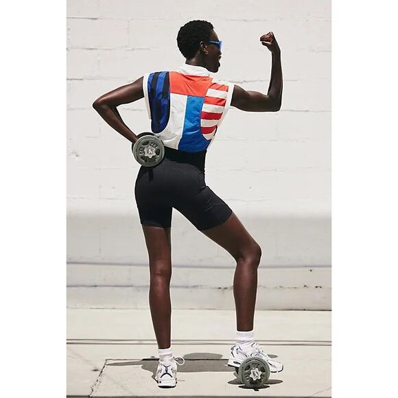 New Free People Movement Race To The Top Onesie Red/White/Blue Combo Size XS - Picture 3 of 7